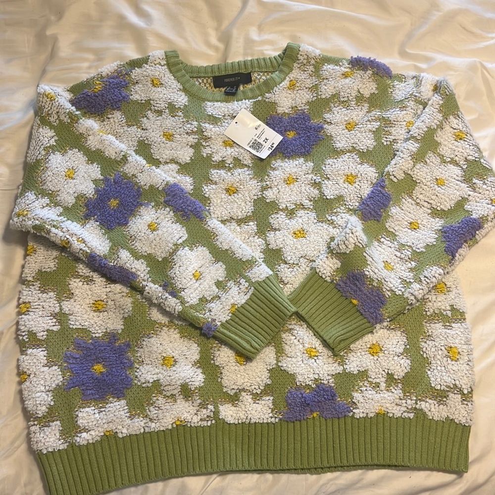 Forever 21 flower sweater